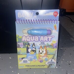Bluey Aqua Art Friends Forever Easter Water Reveal‎ Pad 3 Boards, 1 Aqua Art Pen